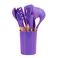 12-piece Non-stick Cooking Wooden Handle Silicone Kitchenware Set