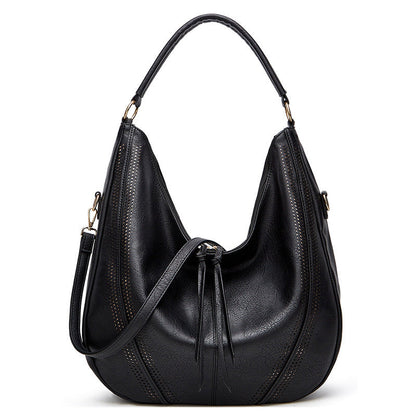 New Trend Retro Large Capacity Tote Shoulder Bag Tassel Hollow One-shoulder Casual Bag Women's Big Bag Casual Bag