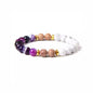 Women's Natural Stone White Pine Gold-Leaf Bracelet