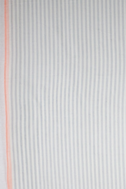 Classic Stripe with Neon Pink Border Viscose Scarf - Grey White Neon Pink-2