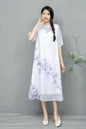 Women's Fashionable Chinese-style Retro Dress With Frog Buttons And Stand Collar