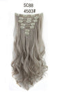 Inter-color T-color chemical fiber hightemperature silk clip hair clip hair extension hair clip long roll wig