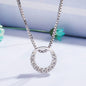 Round Diamond Zircon Pendant Necklace Clavicle Chain