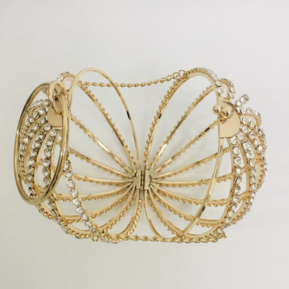 Hollow diamond ball bag dinner bag bird cage bun mother bag handbag