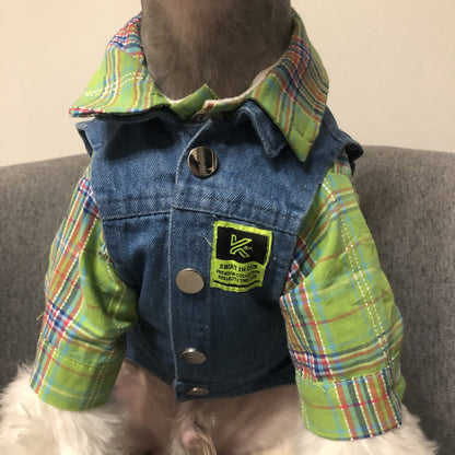 Fadou Schnauzer Teddy Corgi Small and Medium Dog Cat Pet Clothes Jacket