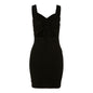 Sexy Dress Backless Slit Hem Elegant Party Straps Solid Fit Dress