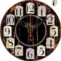 Retro Creative Wooden Wall Clock Alarm Clock