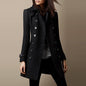 Korean Style Slim Waist Plus Size Woolen Mid-length Woolen Coat