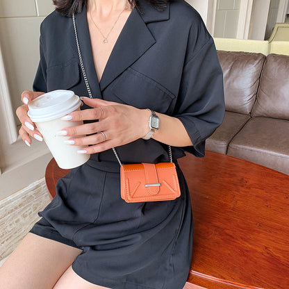 Chain Shoulder Solid Color Small Square Bag