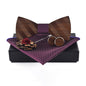Bow Tie Set Square Scarf Cufflinks Brooch Set