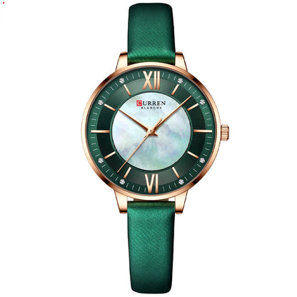 Women's Luxury Leather Strap Watch - Elegant Fashion Quartz Wristwatch for Ladies