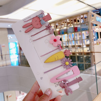 South Korea Ins Net Red Pearl Hairpin Set Hairpin Girl Word Clip Combination Side Bangs Clip Grabbing Clip