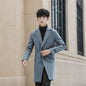 Mid-length Korean Style Slim Handsome Plus Cotton Thick Woolen Coat