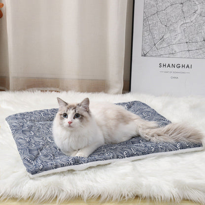 Thick Cotton Linen Lamb Wool Blanket Kennel Dog Mat Pet Supplies