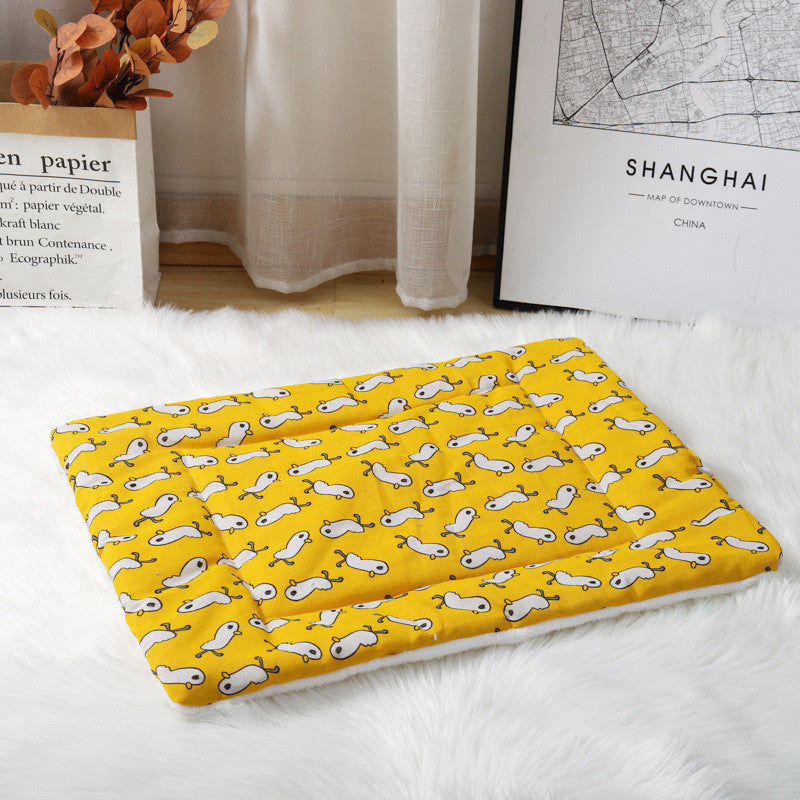 Thick Cotton Linen Lamb Wool Blanket Kennel Dog Mat Pet Supplies