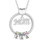Mother's Day Gift Personalized Circle Pendant with Custom Beads Birthstone Pendant