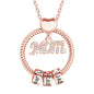 Mother's Day Gift Personalized Circle Pendant with Custom Beads Birthstone Pendant
