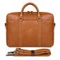 Computer Bag Tree Cream Leather Briefcase Double Layer Zipper Bag