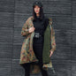 Mid-Length Leopard Print Camouflage Rivet European Street Heavy Industry Trench Coat