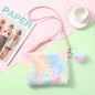 Rainbow Plush Messenger Bag Shoulder Bag