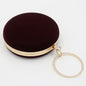 Velvet Oblate Round Banquet Bag