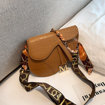 Candy Color Saddle Bag Women's Fashion Silk Scarf Accessories