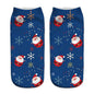 New 3D Printed Christmas Pattern Women's Boat Socks