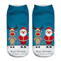 New 3D Printed Christmas Pattern Women's Boat Socks