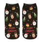 New 3D Printed Christmas Pattern Women's Boat Socks