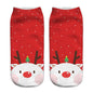 New 3D Printed Christmas Pattern Women's Boat Socks