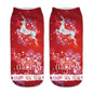 New 3D Printed Christmas Pattern Women's Boat Socks