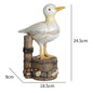 Seagull Figurine Statue Seabird Stump Ornament Animal Bird Resin Sculpture Coastal Beach Home Office Decoration Birthday Gift