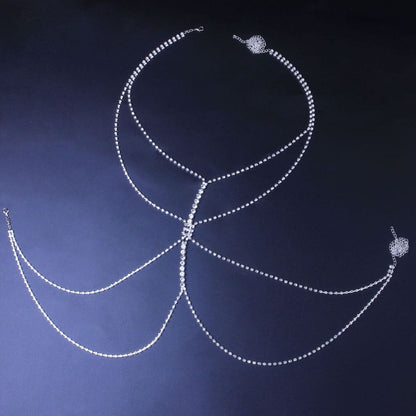Rhinestone Body Chain Beauty Body Sexy Bikini Breast Chain European And American Beach Jewelry Women