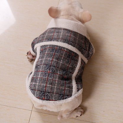 Fadou Chenery Pet Fashion Clothing Bago Two Feet Plush Coat Zipper Coat