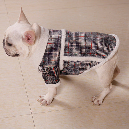 Fadou Chenery Pet Fashion Clothing Bago Two Feet Plush Coat Zipper Coat