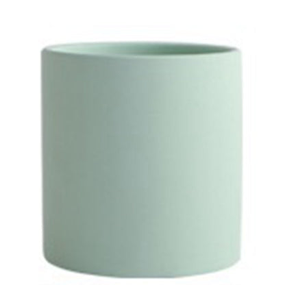 Nordic Industrial Style Colorful Ceramic Flowerpot Succulent Planter Green Plants Cylindrical Shape Flower Pot With Hole Tray