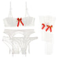 Sexy Lace  Cup Bra Set Christmas Valentine's Day Gift Temptation Stockings Thong