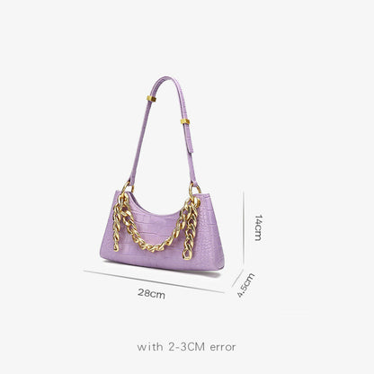 Chain leather shoulder bag