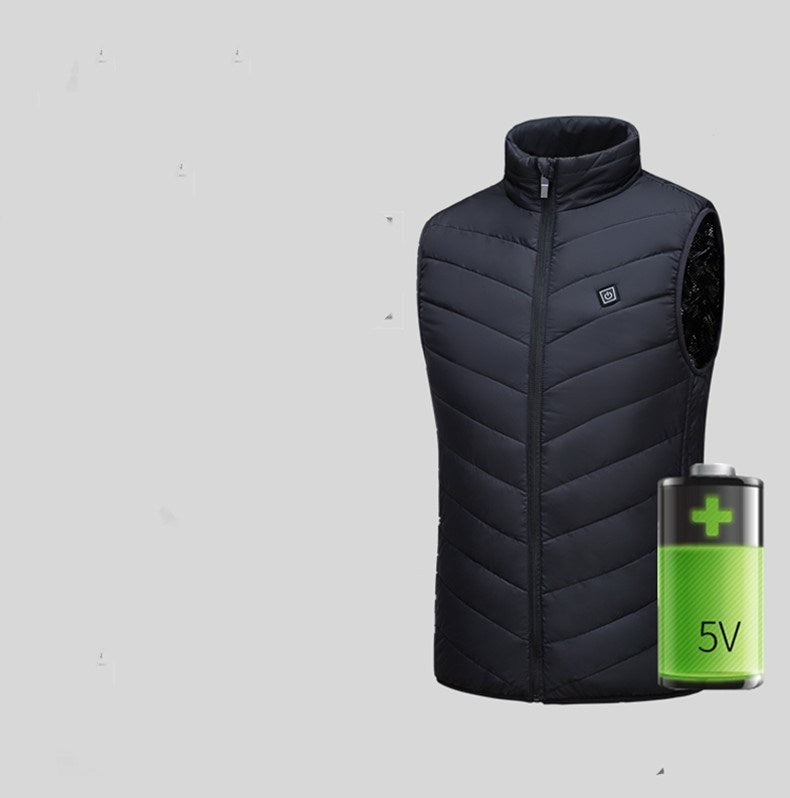 USB interface smart heating vest for men and women with battery indicator
