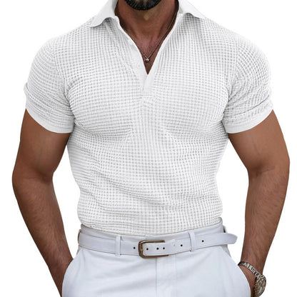 High-end Waffle Polo Shirt For Men
