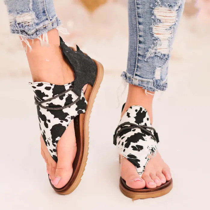 large size women flat sandals