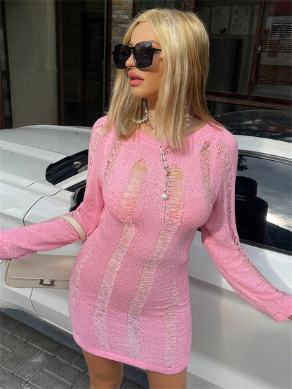 Off Shoulder Cut Out Bodycon Dress