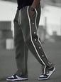 Manfinity Men Contrast Tape Button Side Sweatpants
