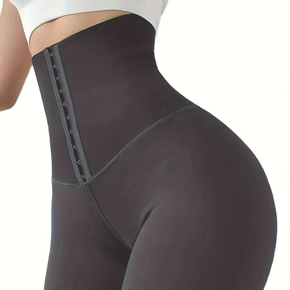 High-Waist Tummy Control Leggings - Butt Lifting Skinny Jeans for Women | Double-Breasted Button Closure