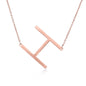 Fabulous Rose Gold Plated Stainless Steel Initial Letter Pendant Necklace