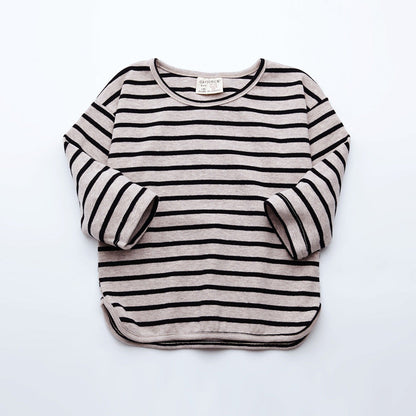 Fashion Striped Print Kids Baby Girls Clothes Cotton Long Sleeve T Shirts For Children Girls Autumn Spring Baby Clothing