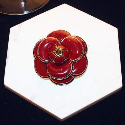 New high-end rose camellia brooch scarf buckle Valentine's Day gift accessories