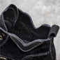 V-shaped meat powder leather boots