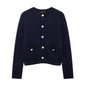 Gold Buckle Knit Coat