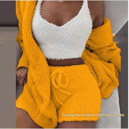 Plush Home Clothes Casual 3-Piece Set